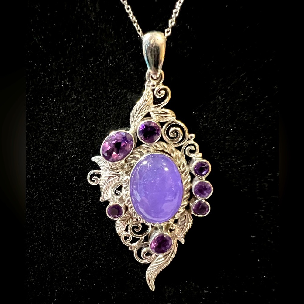 Purple Jade Amethyst Pendant